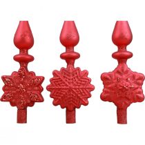 Article Cimier de sapin de Noël rouge Cimier de sapin de Noël en verre H34cm 1 pc