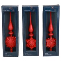 Article Cimier de sapin de Noël rouge Cimier de sapin de Noël en verre H34cm 1 pc