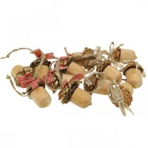 Article Décoration de Noël pendentif de Noël en bois gland décoratif 5cm 12 pcs
