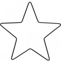 Décoration de Noël étoile en métal pendentif étoile noire 15cm 6pcs