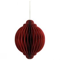 Article Boule de Noël en papier Bordeaux pliable Ø20 cm