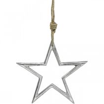 Article Décoration de Noël étoile, décoration de l&#39;avent, pendentif étoile argent L15,5cm