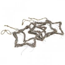 Article Décoration de Noël étoiles étoiles d'orme à suspendre blanc lavé 20cm 4pcs