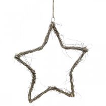 Article Décoration de Noël étoile étoiles blanchies à suspendre orme 30cm 4pcs