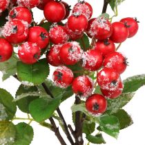 Branches de Noël aux fruits rouges, décoration d&#39;hiver, harpe rouge neigé L58cm