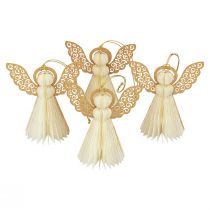 Article Ange en papier décoration ange de Noël papier blanc H12cm 4 pcs
