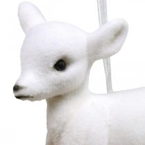Article Décoration de Noël rennes floqués à suspendre blanc noir 2 pièces
