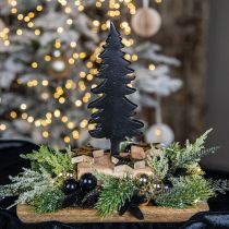 Article Décoration de Noël Sapin de Noël bois métal décoration de table H22cm