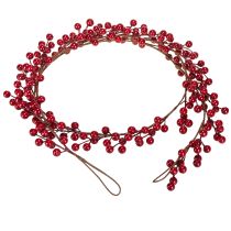 Article Guirlande de Noël guirlande de baies artificielles rouge 180cm
