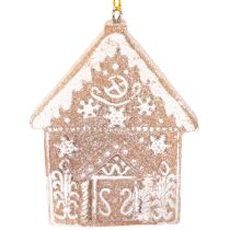 Article Ensemble de 4 décorations en plastique style pain d'épices - Renne, bonhomme, flocon, maison, 7 cm