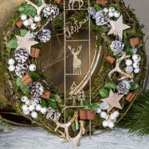 Article Pendentif de Noël décoration bois décorations d&#39;arbre de Noël 7 cm 8 pièces