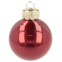 Article Boules de Noël en verre brillantes 3 cm rose et rouge - Set de 22