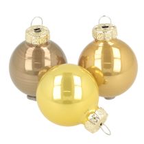 Article Boules de Noël mini brillantes en verre 3 cm set 22 pièces
