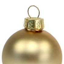 Article Boule de Noël 4cm or brillant/verre mat 24 pcs