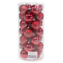 Article Boule de Noël Ø4cm rouge brillant/mat 24 pcs