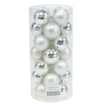 Article Boule de Noël Ø4cm argent brillant/mat 24 pcs