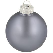 Article Lot de 24 boules décoratives en verre – bleu-gris, surface mate, brillante, 5 cm
