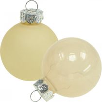 Boules de sapin de Noël en verre Boules de Noël crème mix Ø4cm 24 pcs
