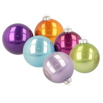 Article Boules de Noël brillantes, lot de 10, couleurs assorties, 95 mm
