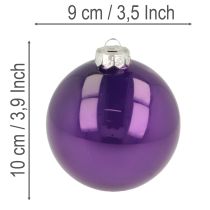 Article Set de boules de Noël en verre colorées brillantes 95 mm – 10 pièces