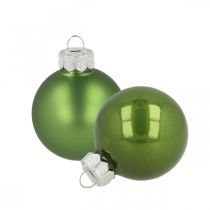 Article Boules de Noël verre vert mat/brillant Ø4cm 24 pcs