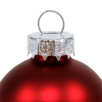 Article Boule de Noël en verre Ø6cm rouge mix 24pcs