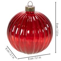 Article Boules de Noël en Verre Rouge 8 cm Lot de 12