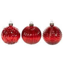 Article Boules de Noël en Verre Rouge 8 cm Lot de 12