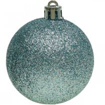 Article Boules de Noël en plastique mélange bleu clair Ø6cm 10 pcs