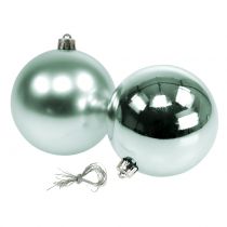 Article Boule de Noël incassable vert clair triée Ø10cm 4pcs