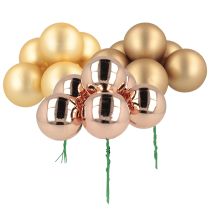 Article Boule de Noël or rose verre miroir baies Ø40mm 32 pcs