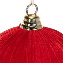 Article Boule de Noël Velours Rouge Ø20cm Lot de 3