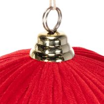 Article Boule de Noël en velours rouge à suspendre, Ø 25 cm, lot de 2