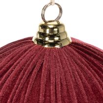 Article Boules de Noël en velours bordeaux 25 cm, lot de 2, pour suspension intérieure