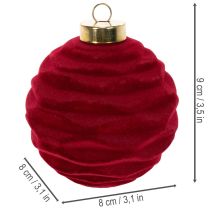 Article Boules de Noël en plastique rouge velouté 8 cm Lot de 12