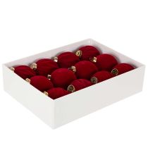 Article Boules de Noël en plastique rouge velouté 8 cm Lot de 12