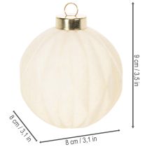 Article Boules de Noël en plastique blanc crème 8 cm lot de 12