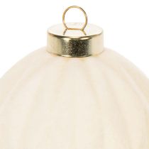 Article Boules de Noël en plastique blanc crème 8 cm lot de 12