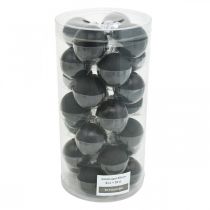 Article Mini boule de sapin de Noël, mélange décoration sapin, boules de Noël noires H4,5cm Ø4cm verre véritable 24 pcs