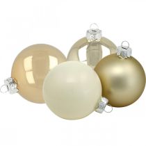 Article Boules de sapin de Noël, décorations d&#39;arbre, boules de verre blanc / nacre H8.5cm Ø7.5cm verre véritable 12pcs