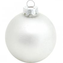 Article Boule à neige, pendentif sapin, décoration sapin de Noël, décoration hivernale blanc H6,5cm Ø6cm verre véritable 24 pcs