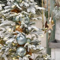 Boule de Noël, décorations d&#39;arbre, boule de sapin vert menthe H6.5cm Ø6cm verre véritable 24pcs