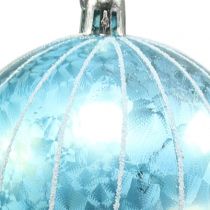 Boule de Noël en plastique bleu-turquoise Ø 8 cm 2 p.