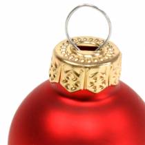 Article Mini boules de Noël rouges assorties Ø2,5cm 24 pcs