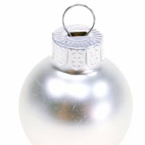 Article Mini boules de Noël argent assorties Ø2,5cm 24 pcs
