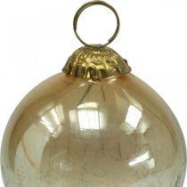 Boules de Noël en verre Boules de sapin de Noël clair, marron Ø8cm 4pcs