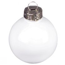 Article Boules de Noël en verre émaillé blanc mat Ø4cm 24 pcs