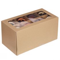 Article Boules de Noël boules de verre mélangées marron doré Ø7,5cm 12 pcs