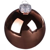 Article Boules de Noël boules en verre abricot argenté Ø6cm 24 pcs
