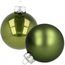 Article Boules de Noël en verre mélange vert Ø6cm 24 pcs